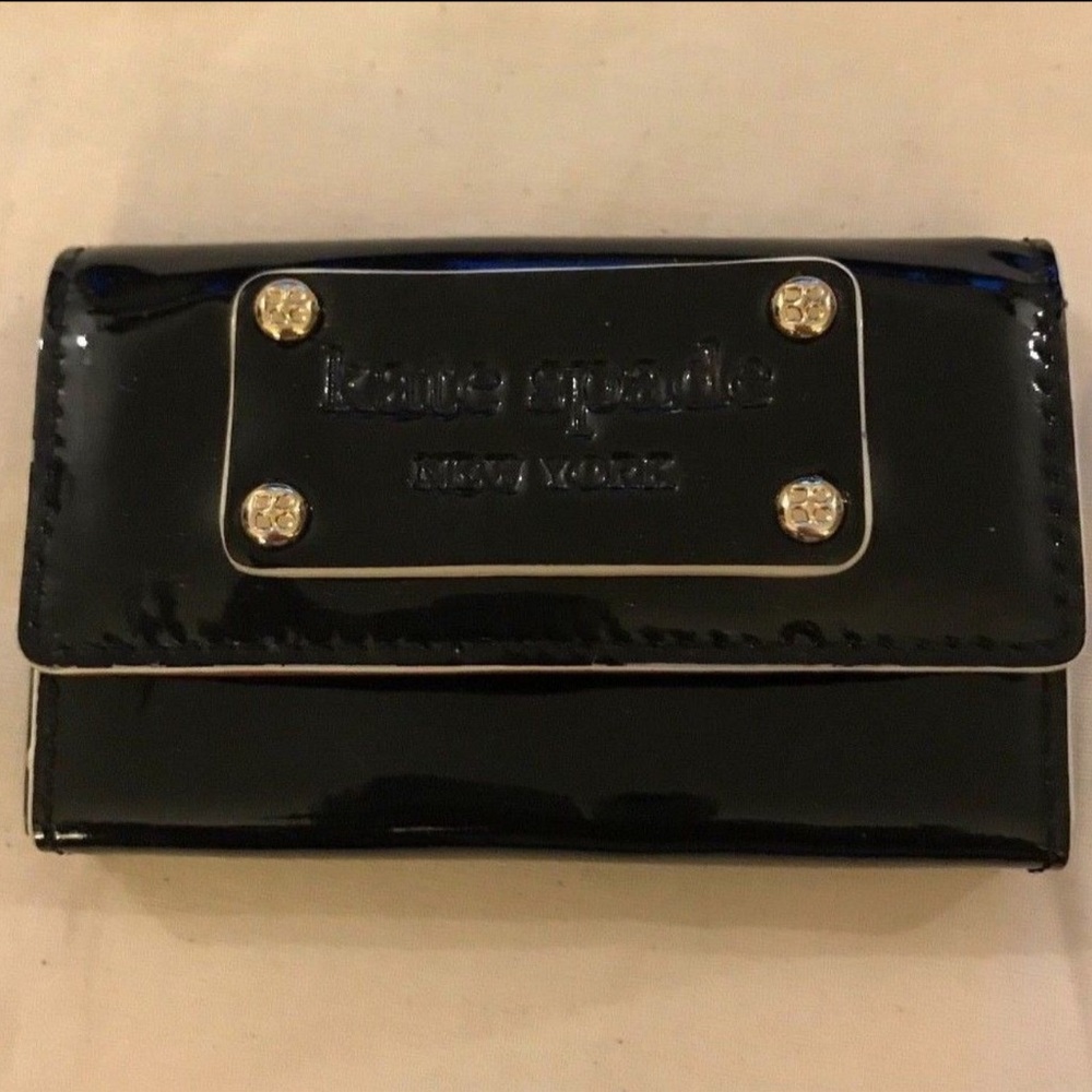 Kate Spade Black Patent Business Card Holder